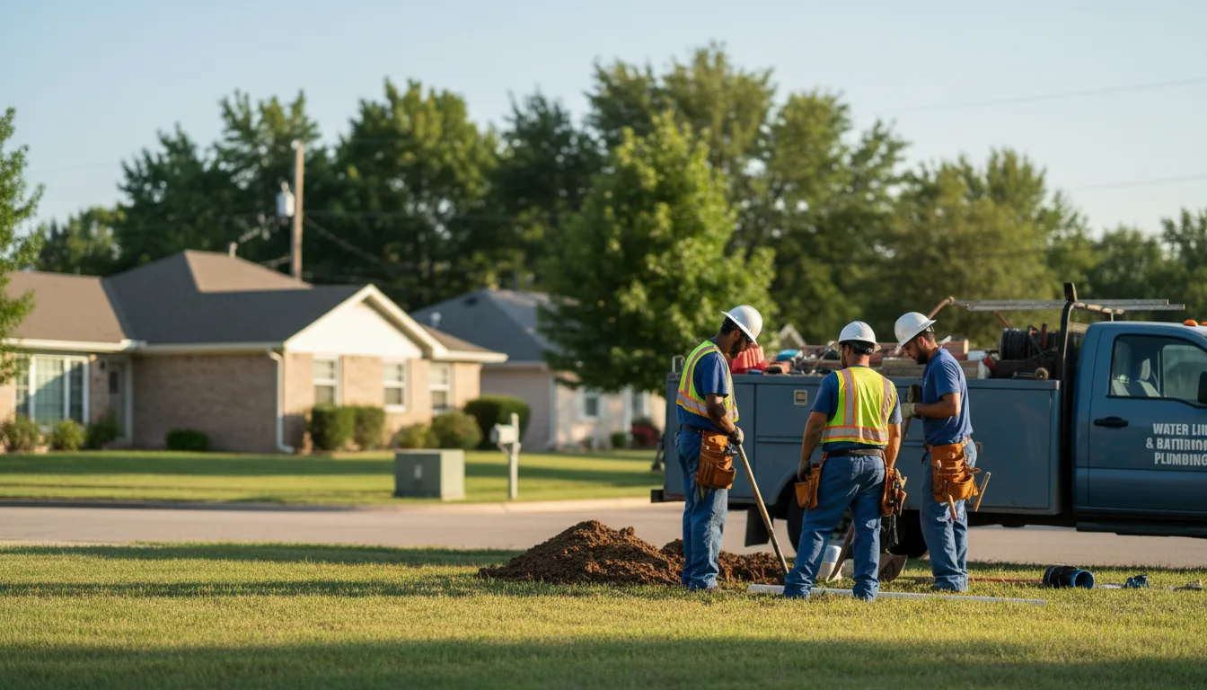 Residential water line and bathroom plumbing service in Lancaster, OH